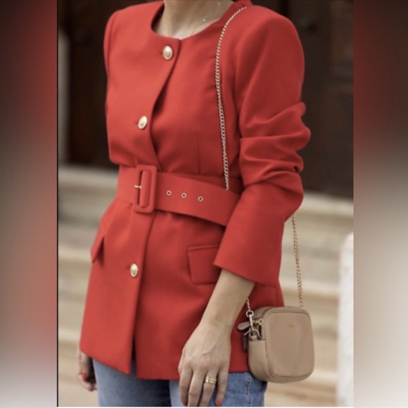 ZARA Blazer with Belt - Picture 4 of 8